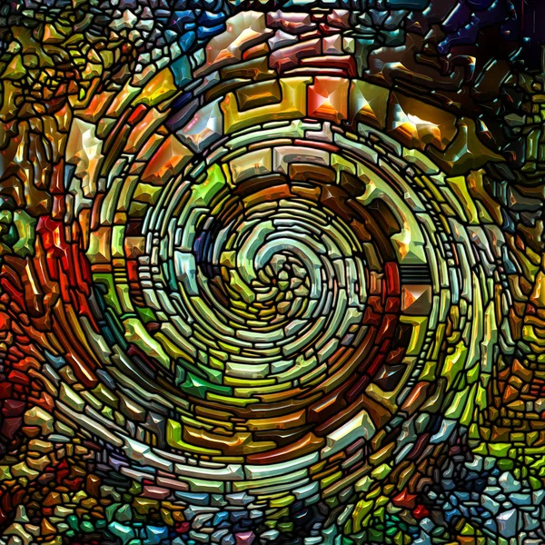 Série Twirl Espiral Fundo Composto Padrão Redemoinho Vidro Manchado Fragmentos — Fotografia de Stock