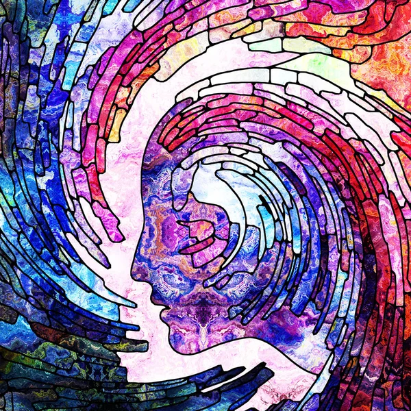 Серия Спиральных Вращений Визуально Привлекательный Фон Витража Вихревой Картины Цветных — стоковое фото