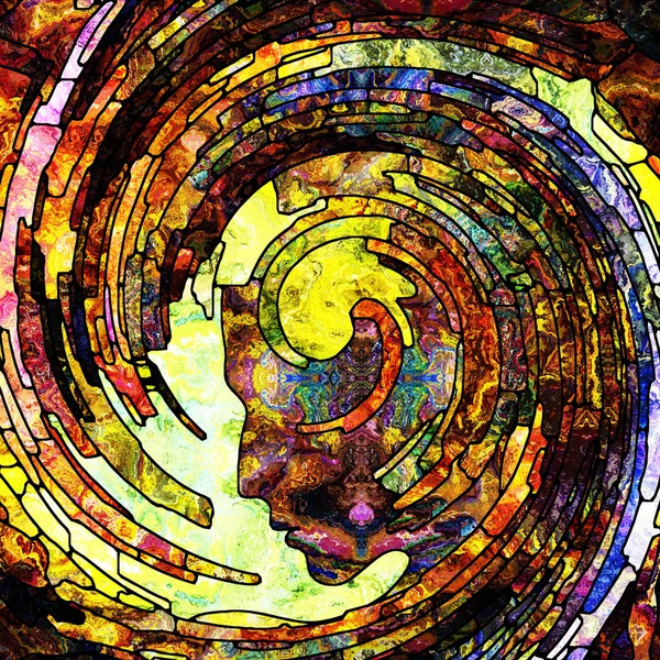 Seria Spiral Twirl Design Compus Din Model Vârtej Sticlă Vitrate — Fotografie, imagine de stoc