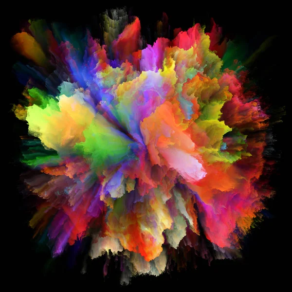 色の感情シリーズ 想像力 創造性のアートやデザインに比喩的意味関係のカラー バースト スプラッシュ爆発の組成 — ストック写真