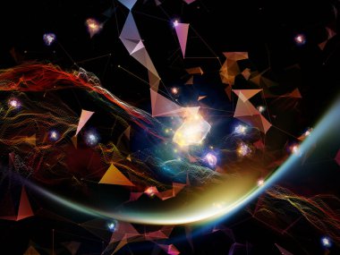 Dijital rüyalar serisi. Teknolojik altyapı sanal görselleştirme bileşenleri konuda bilim, eğitim, bilgisayar ve modern teknoloji ile sanatsal soyutlama oluşan