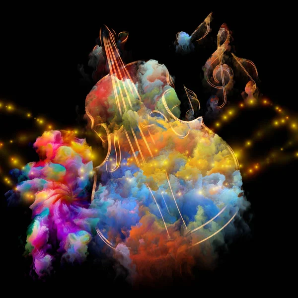 Color Music Series Abstract Arrangement Musical Symbols Color Paint Suitable — Stock Photo, Image