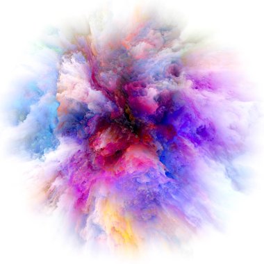 Duygu serisi renk. Renk patlama yaratıcı düzenleme, hayal gücü, yaratıcılık sanat ve tasarım konuda kavramı mecaz olarak