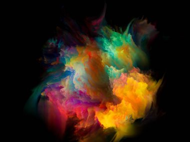 Tasarım, yaratıcılık, ilham ve sanat üzerine üç boyutlu renk arkaplanı. Soyut Renk Serisi.