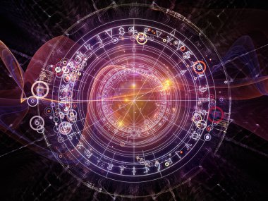 Fraktal öğeleri, kutsal sembolleri ve dairelerin mistisizm, gizli, Astroloji ve manevi konuda arka plan. Kutsal daireler serisi.