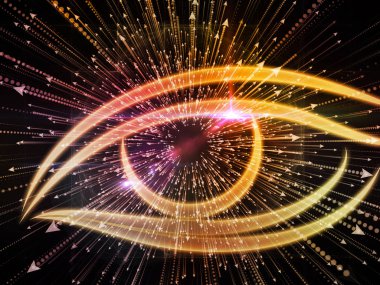 Bilgi Gözü serisi. Göz simgesi ve okun bileşimi bilim, eğitim ve modern teknolojiyle mecazi bir ilişki içeriyor.