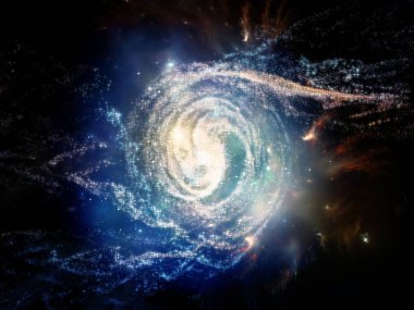 Yıldız ve Fraktal türlü konuyla ilgili bilim, matematik, eğitim ve uzay arka plan.