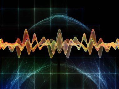 Dalga fonksiyonu serisi. Sanatsal arka plan yaptı renkli sinüs titreşimleri, ışık ve ses ekolayzer, projelerde birlikte kullanılması fraktal öğeleri için müzik spektrum ve kuantum olasılık