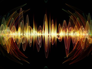 Dalga fonksiyonu serisi. Renkli sinüs titreşimlerin tasarlamak zemin, ışık ve fraktal elemanları üzerinde ses ekolayzer, Resimler için müzik spektrum ve kuantum olasılık