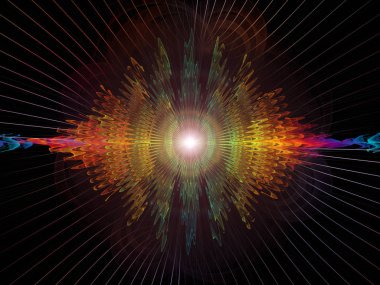 Dalga fonksiyonu serisi. Renkli sinüs titreşimlerin aranjman, ışık ve fraktal elemanları ses ekolayzer, projeler için fon olarak müzik spektrum ve kuantum olasılık