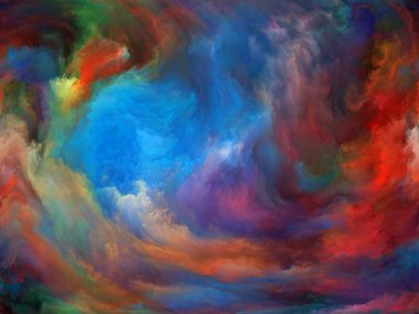 Soyut Arkaplan serisi. Renklerin etkileşimi ve sanat, yaratıcılık ve hayal gücü konularında tuval üzerinde hareket