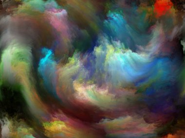 Soyut Arkaplan serisi. Sanat, yaratıcılık ve hayal gücü konularında yaratıcı bir düzenleme ve tuval üzerinde hareket