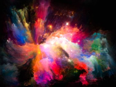 Renk Akımı serisi. Müzik, yaratıcılık, hayal gücü, sanat ve tasarım konularındaki dijital boya akışlarının arkaplanı