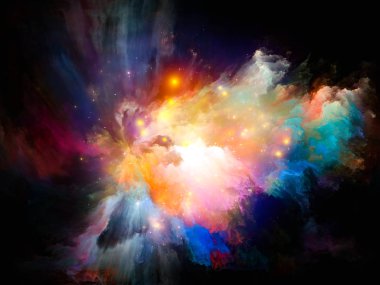 Renk Akımı serisi. Müzik, yaratıcılık, hayal gücü, sanat ve tasarım konularındaki dijital boya akışlarının arkaplanı