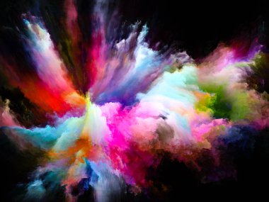 Renk Akımı serisi. Müzik, yaratıcılık, hayal gücü, sanat ve tasarım konularındaki dijital boya akışlarının arkaplanı