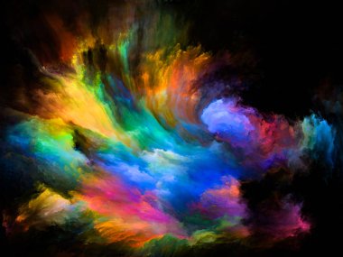 Akışı serisi renk. Konu müzik, yaratıcılık, hayal gücü, sanat ve tasarım dijital boya streams sanatsal soyutlama oluşan
