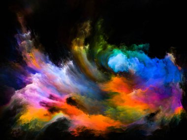 Renk Akımı serisi. Müzik, yaratıcılık, hayal gücü, sanat ve tasarım projelerinde kullanılmak üzere dijital boya akışlarından oluşan arkaplan