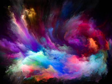 Akışı serisi renk. Sanatsal arka plan müzik, yaratıcılık, hayal gücü, sanat ve tasarım projelerde kullanılmak üzere dijital boya akışların yaptı