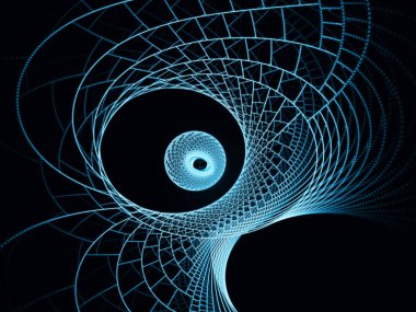 Noktalar ve çizgiler serisi. Arka plan sanat, tasarım ve teknoloji projeleri için uygun dairesel fraktal kalıplarının.