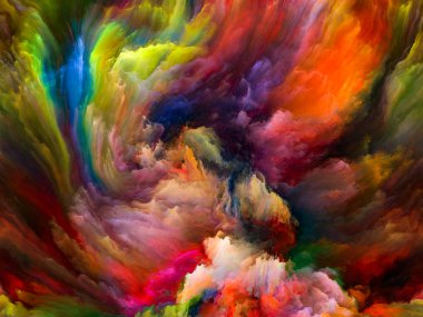 Akışı serisi renk. Görsel kompozisyon için dijital boya akışların hoş müzik, yaratıcılık, hayal gücü, sanat ve tasarım üzerinde çalışır