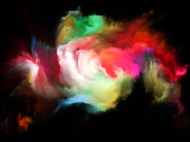 Akışı serisi renk. Müzik, yaratıcılık, hayal gücü, sanat ve tasarım mecazi ilişkisi ile dijital boya streams bileşimi