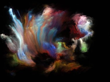 Renk Akımı serisi. Müzik, yaratıcılık, hayal gücü, sanat ve tasarım konularındaki dijital boya akışlarının arkaplanı