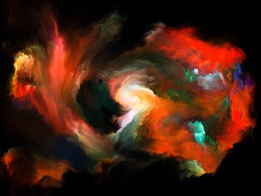 Renk Akımı serisi. Müzik, yaratıcılık, hayal gücü, sanat ve tasarım projeleri için uygun dijital boya akımlarının kompozisyonu