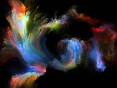 Renk Akımı serisi. Müzik, yaratıcılık, hayal gücü, sanat ve tasarım projeleri için uygun dijital boya akımlarının kompozisyonu