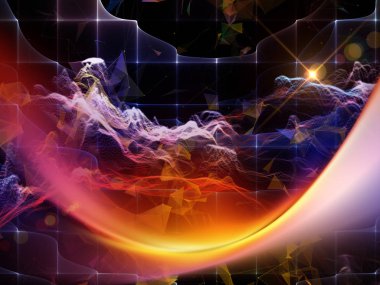 Dijital rüyalar serisi. Teknolojik altyapı sanal görselleştirme bileşenleri konuda bilim, eğitim, bilgisayar ve modern teknoloji ile arka plan kompozisyonu