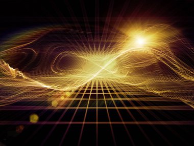 Dijital rüyalar serisi. Görsel olarak teknolojik altyapı ile sanal görselleştirme bileşenleri için kompozisyon hoş bilim, eğitim, bilgisayar ve modern teknoloji üzerinde çalışıyor