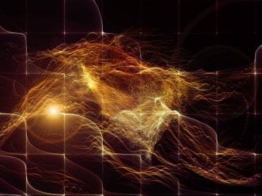 Dijital Rüyalar serisi. Bilim, eğitim, bilgisayarlar ve modern teknolojiyle ilgili projeler için sanal görselleştirme bileşenlerine sahip teknoloji arka planından yapılmış tasarım