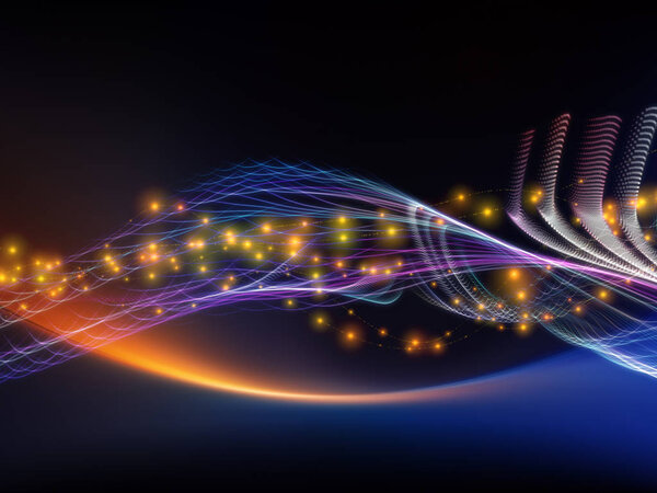 Цифровые мечты. Взаимодействие технологического фона с компонентами виртуальной визуализации на тему науки, образования, компьютеров и современных технологий
