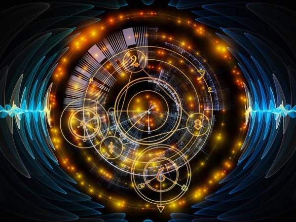 Astral Glow Serie Regeling Van Heilige Geometrie Lijnen Astrologie Symbolen — Stockfoto