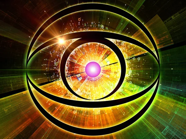 Eye of Knowledge series. Background design of eye icon and arrow burst on the subject of  science, education and modern technology