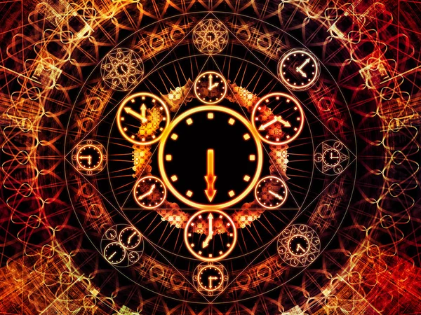 Círculos Série Time Design Abstrato Feito Símbolos Relógio Elementos Fractais — Fotografia de Stock