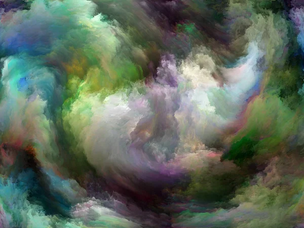 Soyut Arkaplan serisi. Sanat, yaratıcılık ve hayal gücü konulu tuval üzerinde renk ve hareketten oluşan soyut tasarım