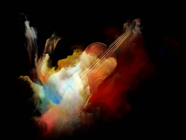 Music Dream series. Artistic abstraction composed of violin and abstract colorful paint on the subject of musical instruments, melody, sound, performance arts and creativity