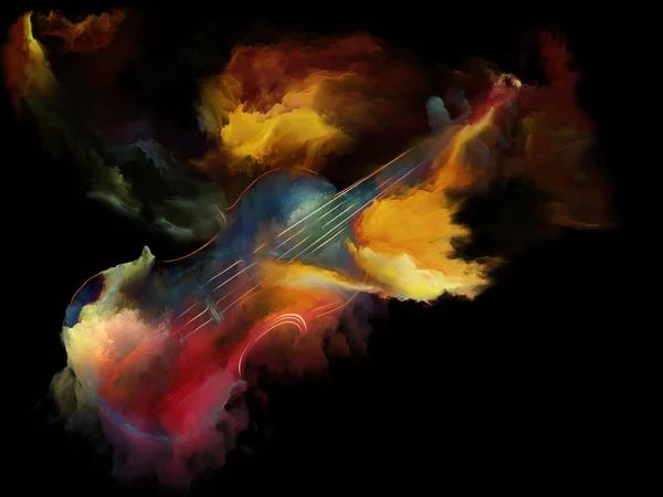 Music Dream series. Composition of violin and abstract colorful paint with metaphorical relationship to musical instruments, melody, sound, performance arts and creativity