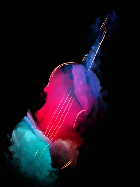 Серія Музичних Мрій Графічна Композиція Скрипкової Абстрактної Барвистої Фарби Предмету — стокове фото