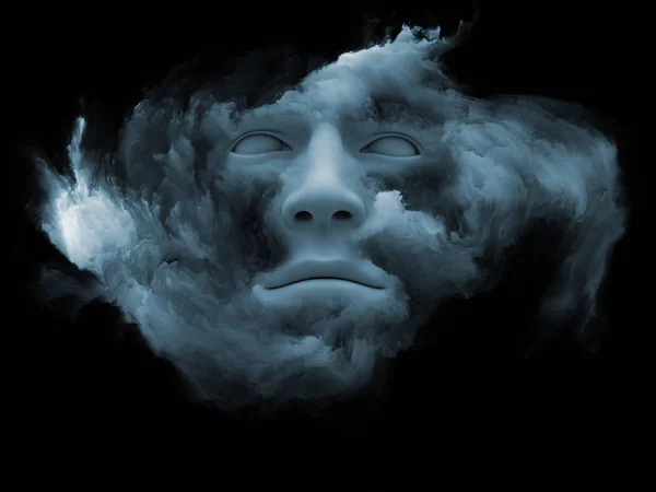 Mind Fog Series Illustration Human Face Morphed Fractal Paint Works — Stock Photo, Image