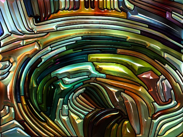 Kleurpatroon Serie Achtergrondcompositie Van Glas Lood Design Dat Doet Denken — Stockfoto