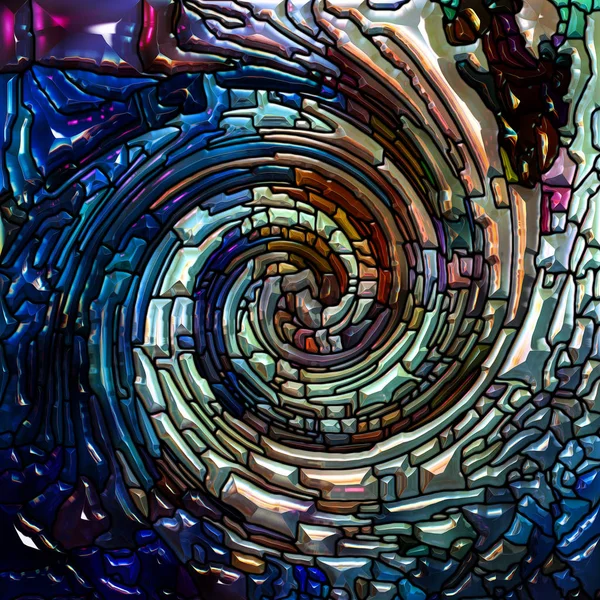 Spiraal Twirl Serie Abstracte Achtergrond Gemaakt Van Gekleurd Glas Swirl — Stockfoto