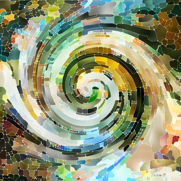 Spiral Twirl Series Abstract Background Made Stained Glass Swirl Pattern — Stock Photo, Image