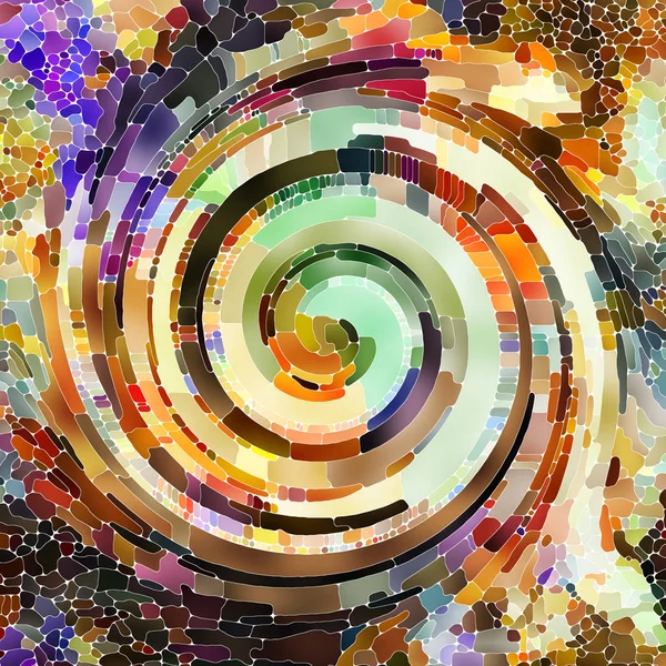 Spiral Twirl Series Abstract Background Made Stained Glass Swirl Pattern — Stock Photo, Image