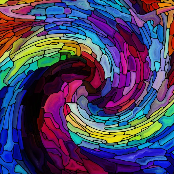 Spiral Burgu Serisi Vitray Girdap Deseni Renk Parçalarının Yaratıcı Düzenleme — Stok fotoğraf