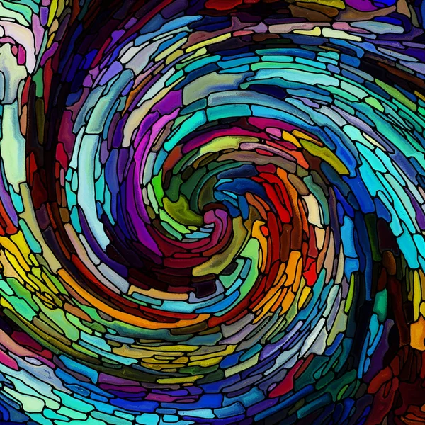 Spiral Twirl Serien Design Gjord Målat Glas Virvel Mönster Färg — Stockfoto