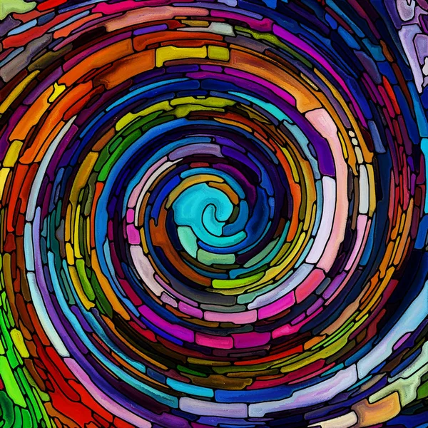 Σπείρα Στριφογύρισμα Σειρά Φόντο Χρωματισμένο Γυαλί Μοτίβο Στροβιλισμού Των Θραυσμάτων — Φωτογραφία Αρχείου