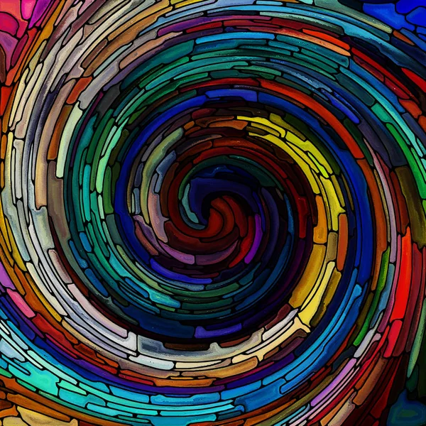 Serie Espiral Twirl Composición Fondo Del Patrón Remolino Vidrieras Fragmentos —  Fotos de Stock