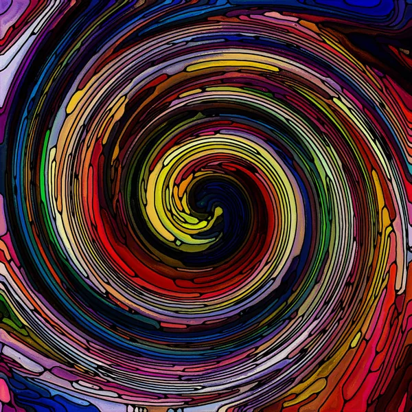 Serie Spiral Twirl Composizione Astratta Del Modello Vortice Vetro Colorato — Foto Stock