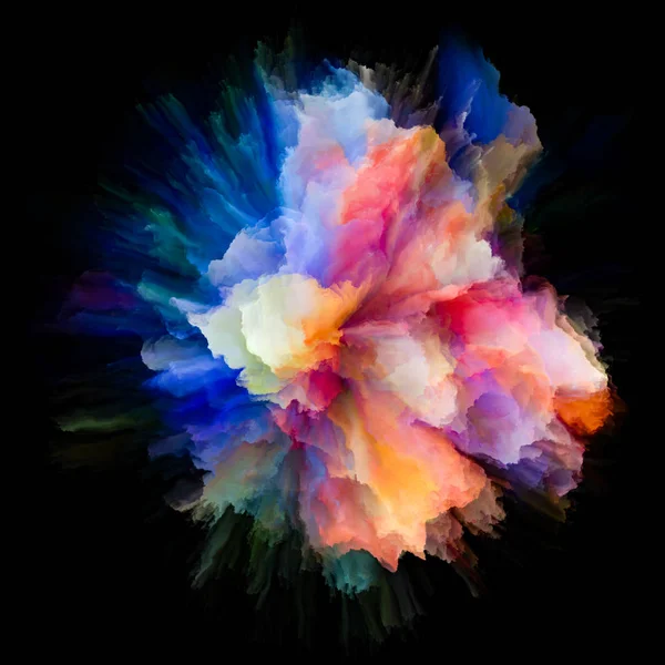 色の感情シリーズ 想像力 創造性のアートとデザインの作品のカラー バースト スプラッシュ爆発の構成を視覚的に楽しい — ストック写真